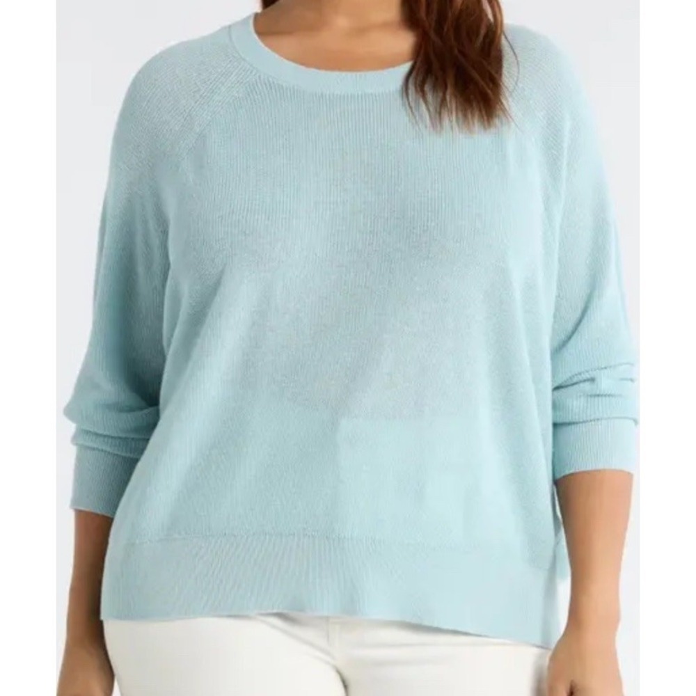 Gap Womens 2X Light Weight Pullover Sweater Aqua Blue‎ Capsule Minimalist NWT